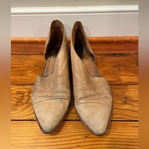 Free People Leather Tan Slip-On Flats